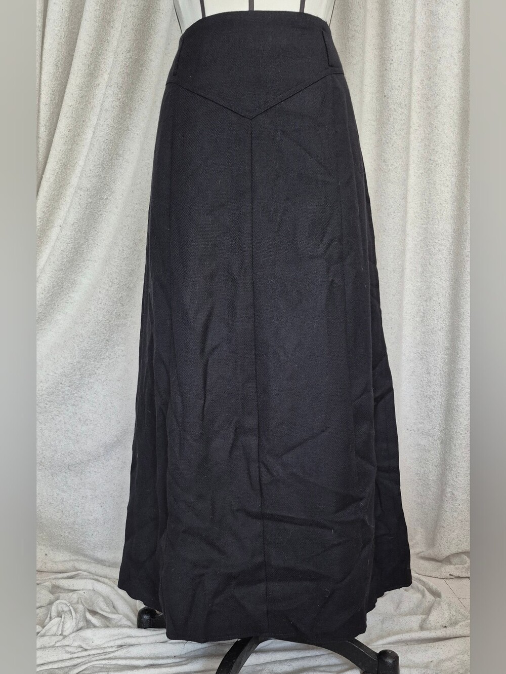 90s Vintage Emilie Women's Black Wool Skirt